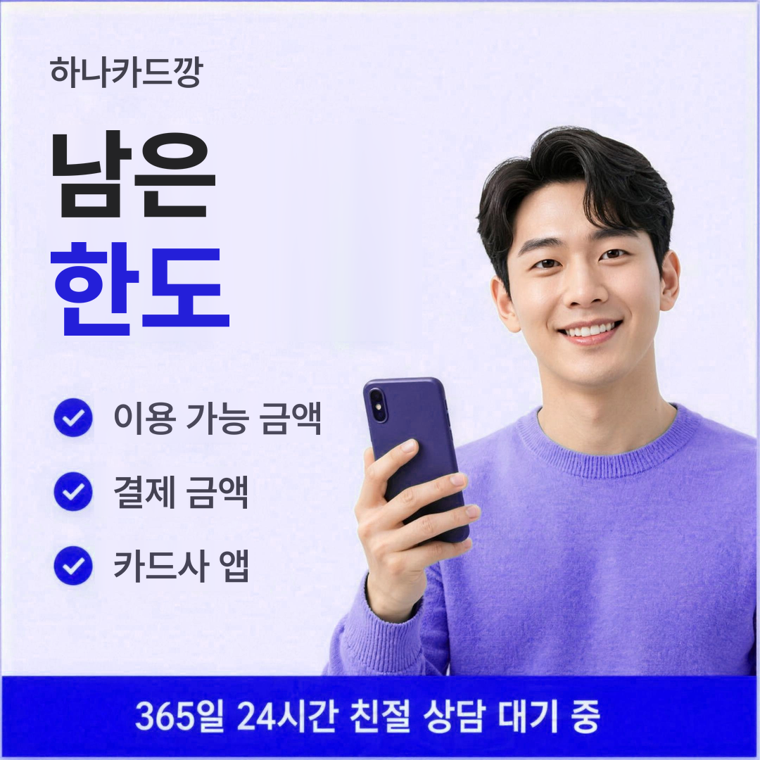 다음머니 하나카드깡 남은 한도 안내